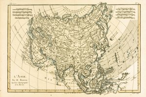 アジア、ギヨーム・レイナル（1713-96）による「地球のすべての既知の部分の地図」から、1780年にジュネーブで出版